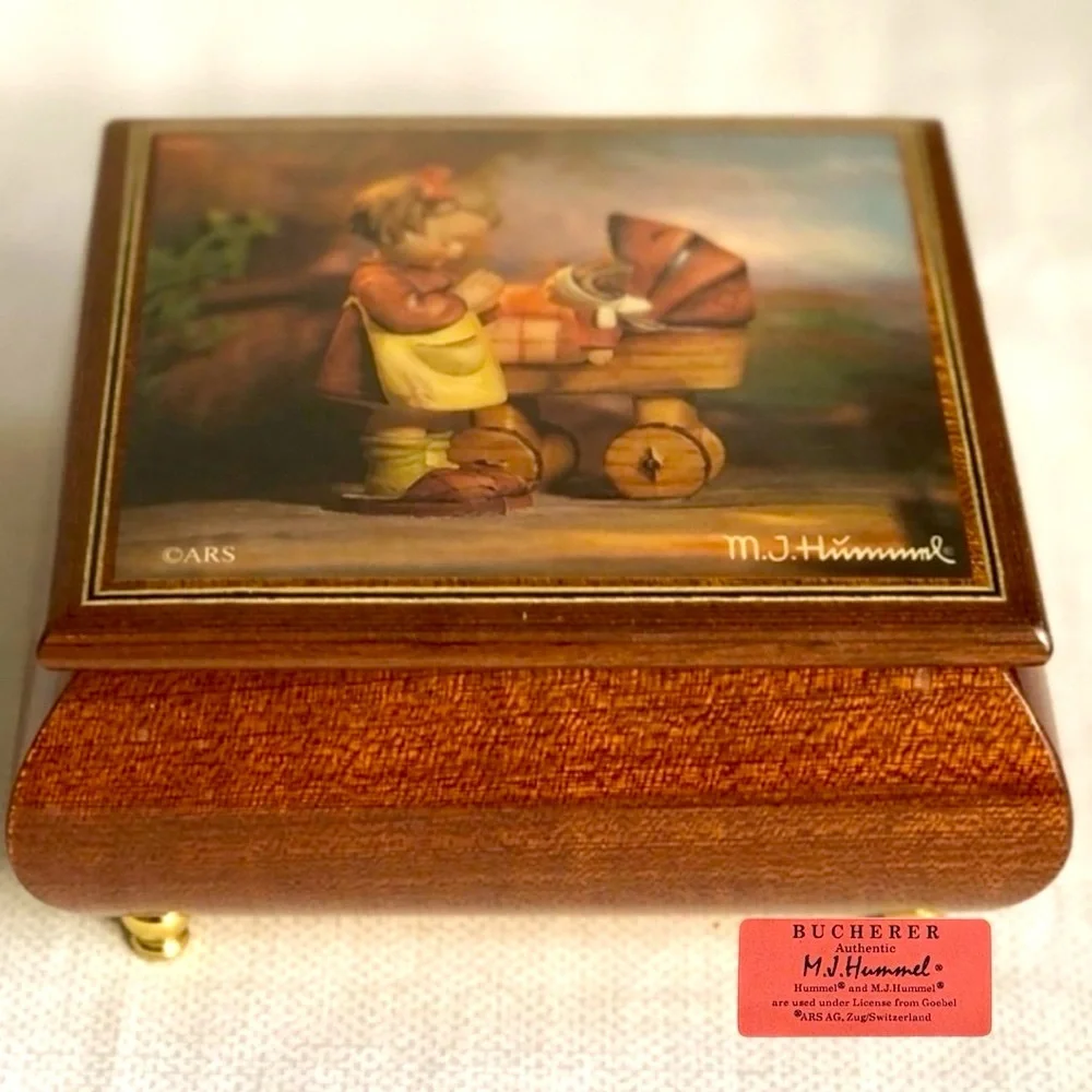 Vintage M.J. Hummel Bucherer RODI Reuge Swiss Music Jewelry Box Mozart